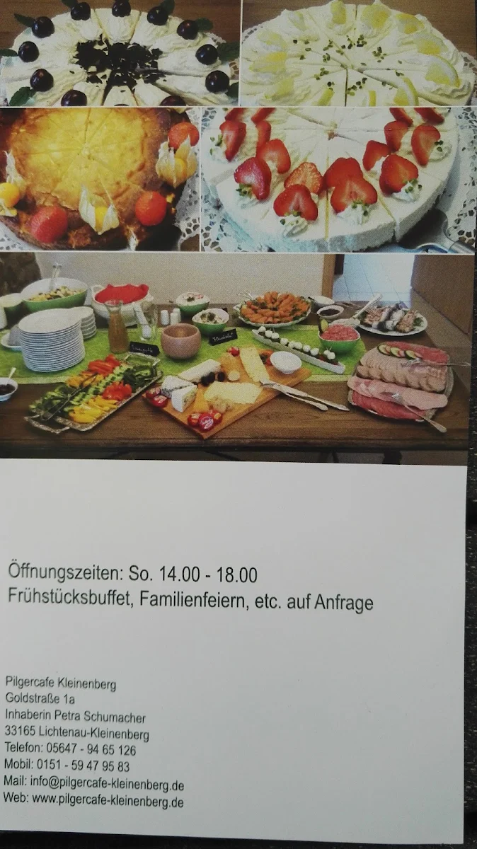Speisekarte, Pilgercafe Kleinenberg