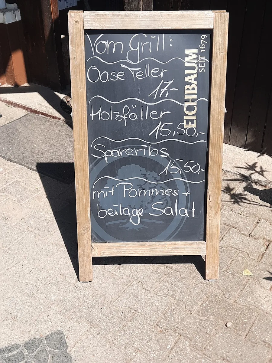 Speisekarte, Gaststätte Oase
