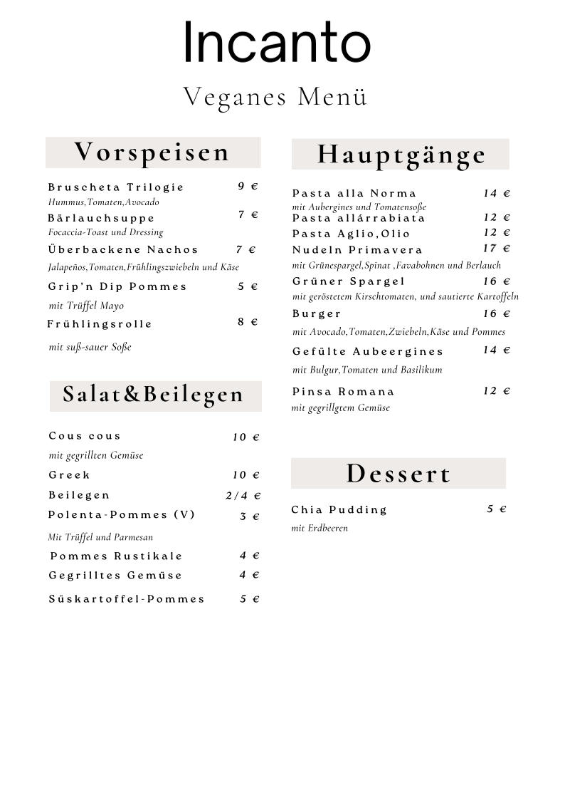 Speisekarte photo 2