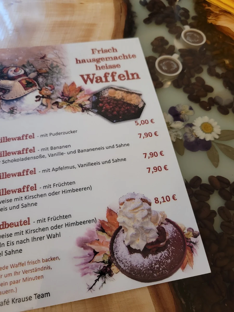 Speisekarte, Krauses Eis-Café