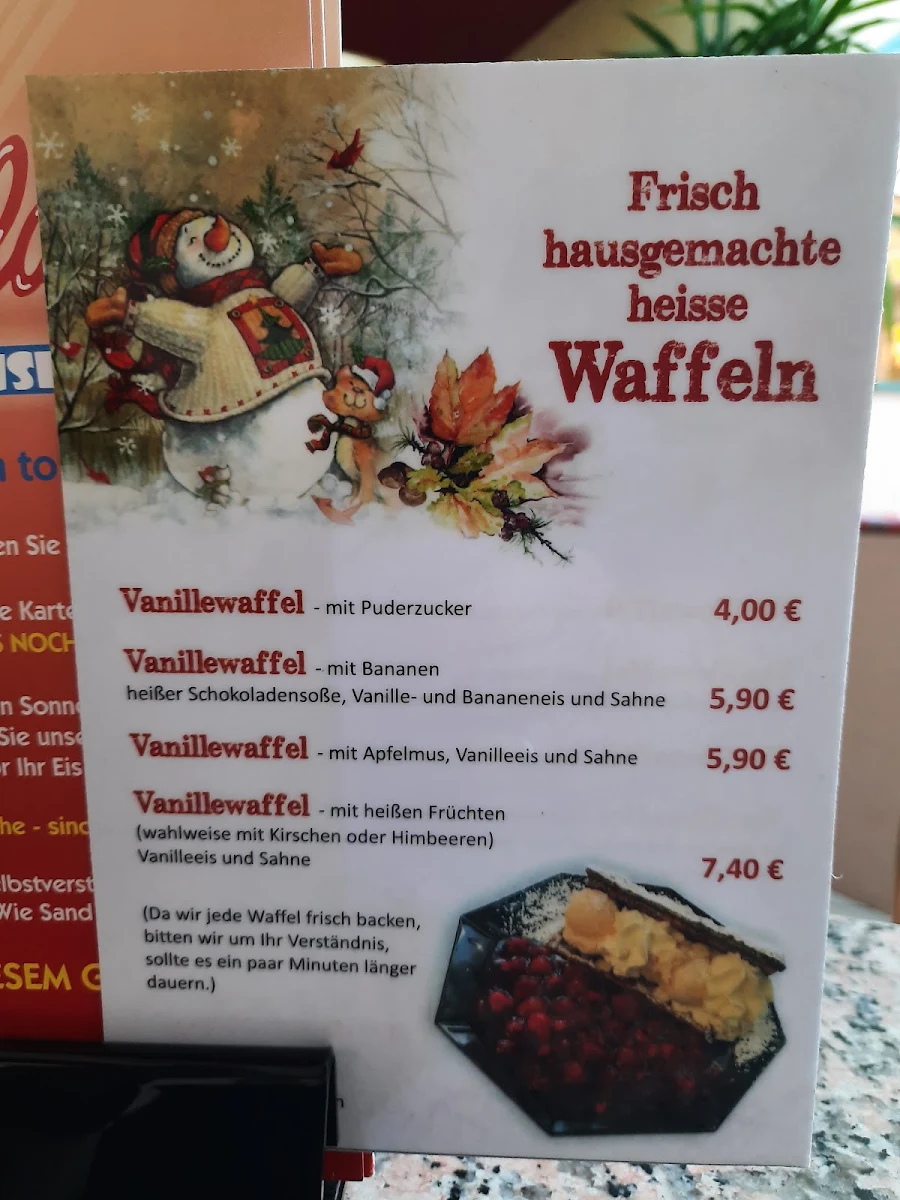 Speisekarte, Krauses Eis-Café