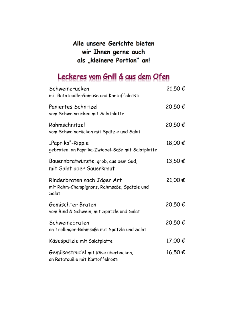 Speisekarte photo 3