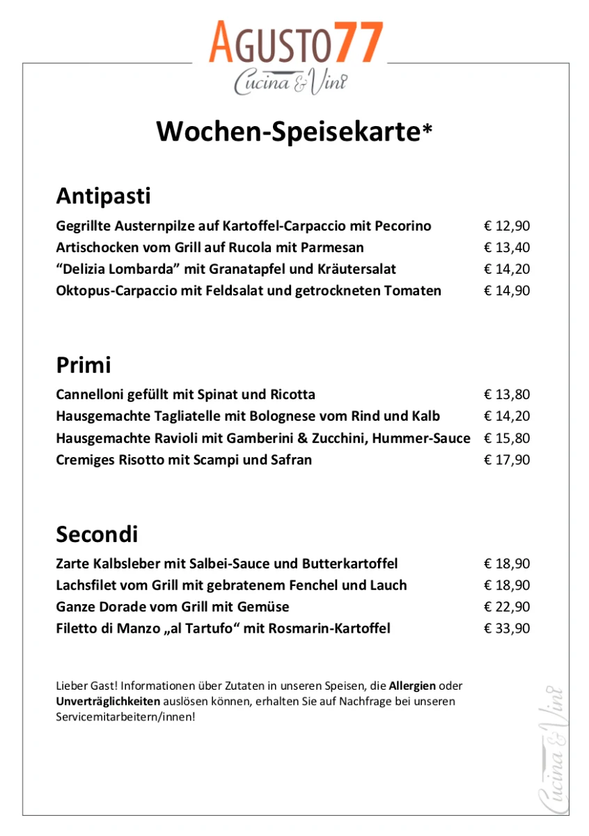 Speisekarte photo 5