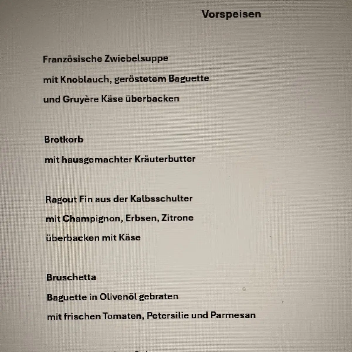 Speisekarte photo 1