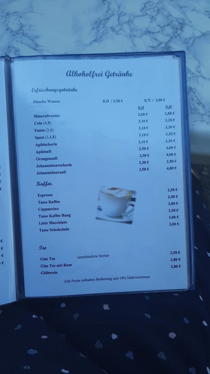 Speisekarte, Restaurant-Pizzeria Reiterstüble