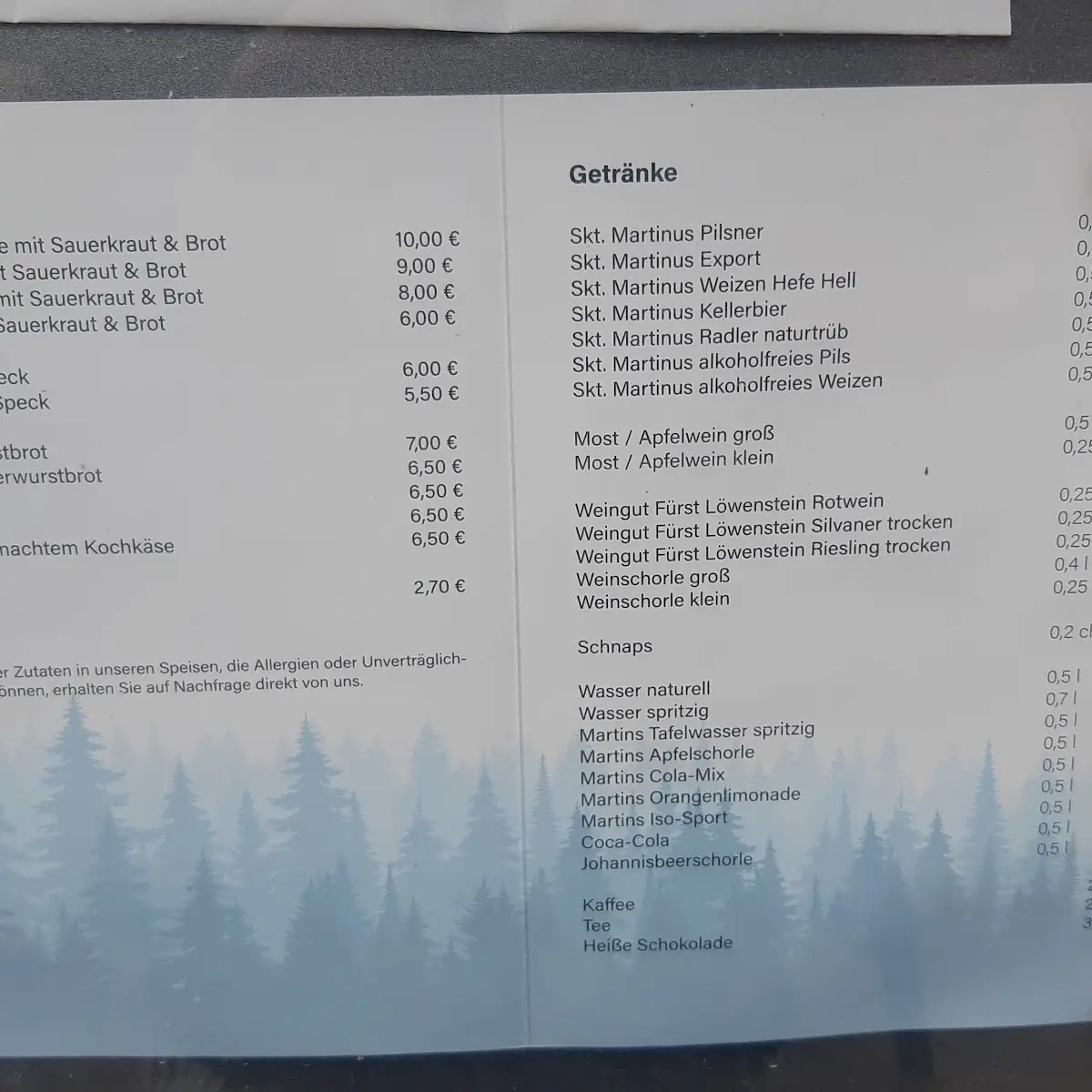 Speisekarte photo 1