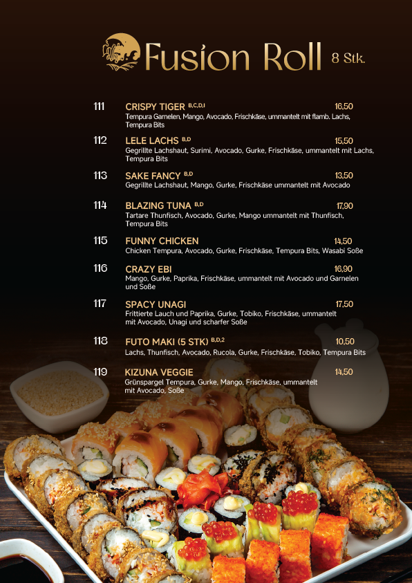 Speisekarte, Kizuna Restaurant - Sushi & Grill