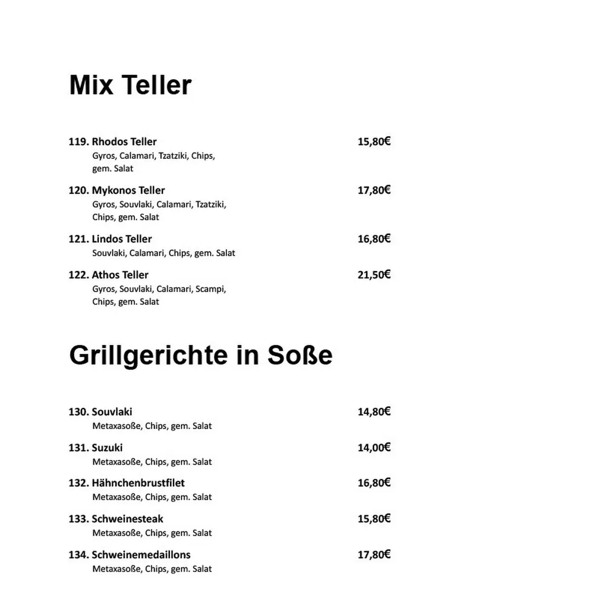 Speisekarte photo 2