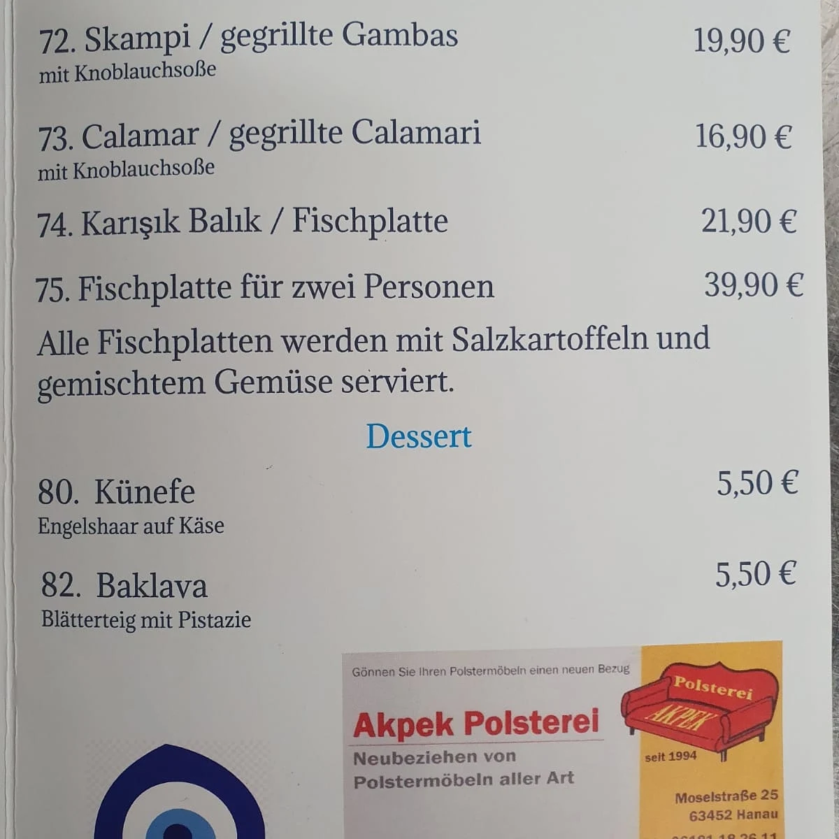 Speisekarte photo 1