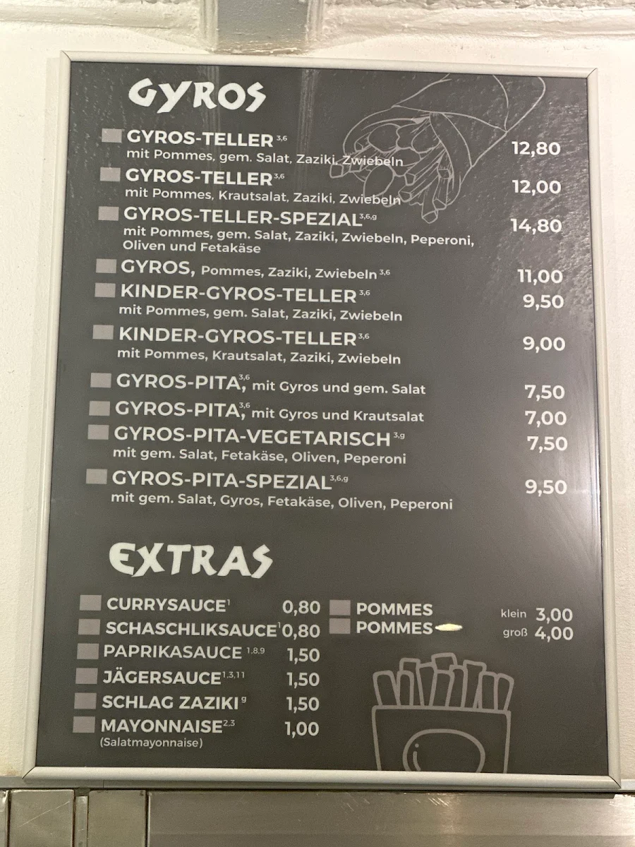 Speisekarte, Zum Janni