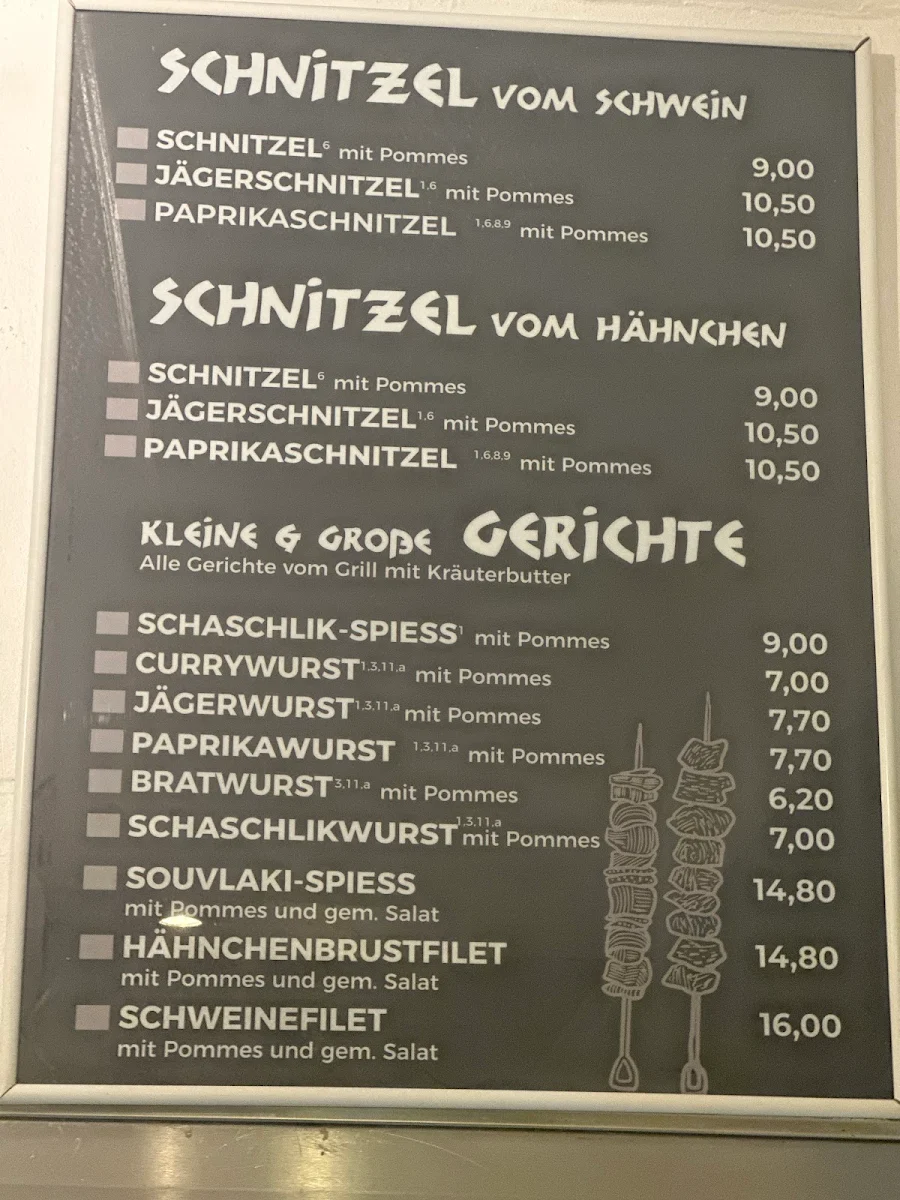 Speisekarte, Zum Janni