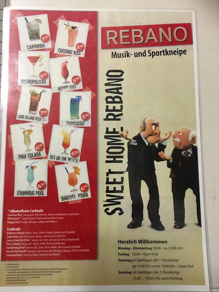Speisekarte, Rebano