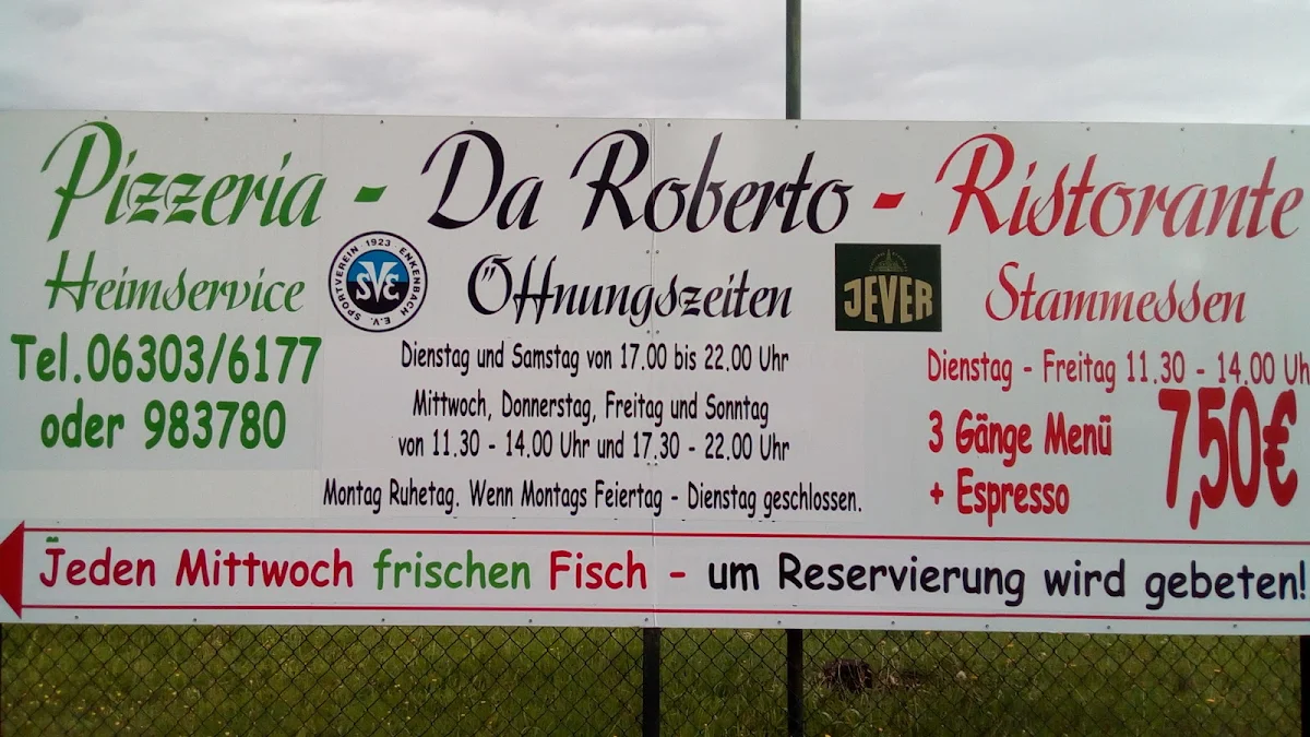 Speisekarte, Pizzeria Da Roberto Sportheim Enkenbach