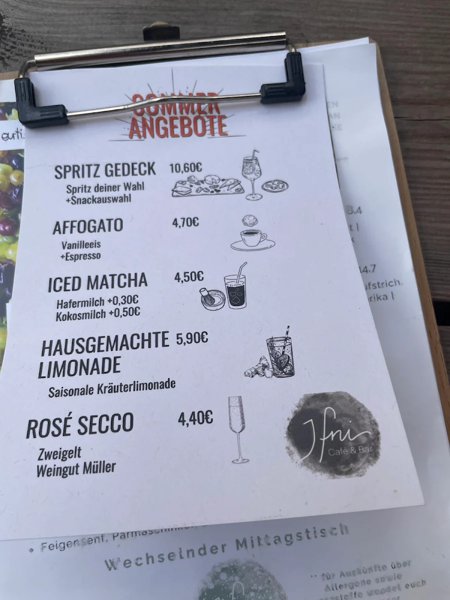 Speisekarte, IFNI Café/Rösterei