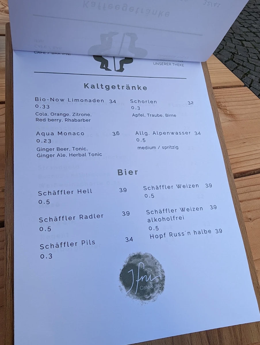 Speisekarte, IFNI Café/Rösterei