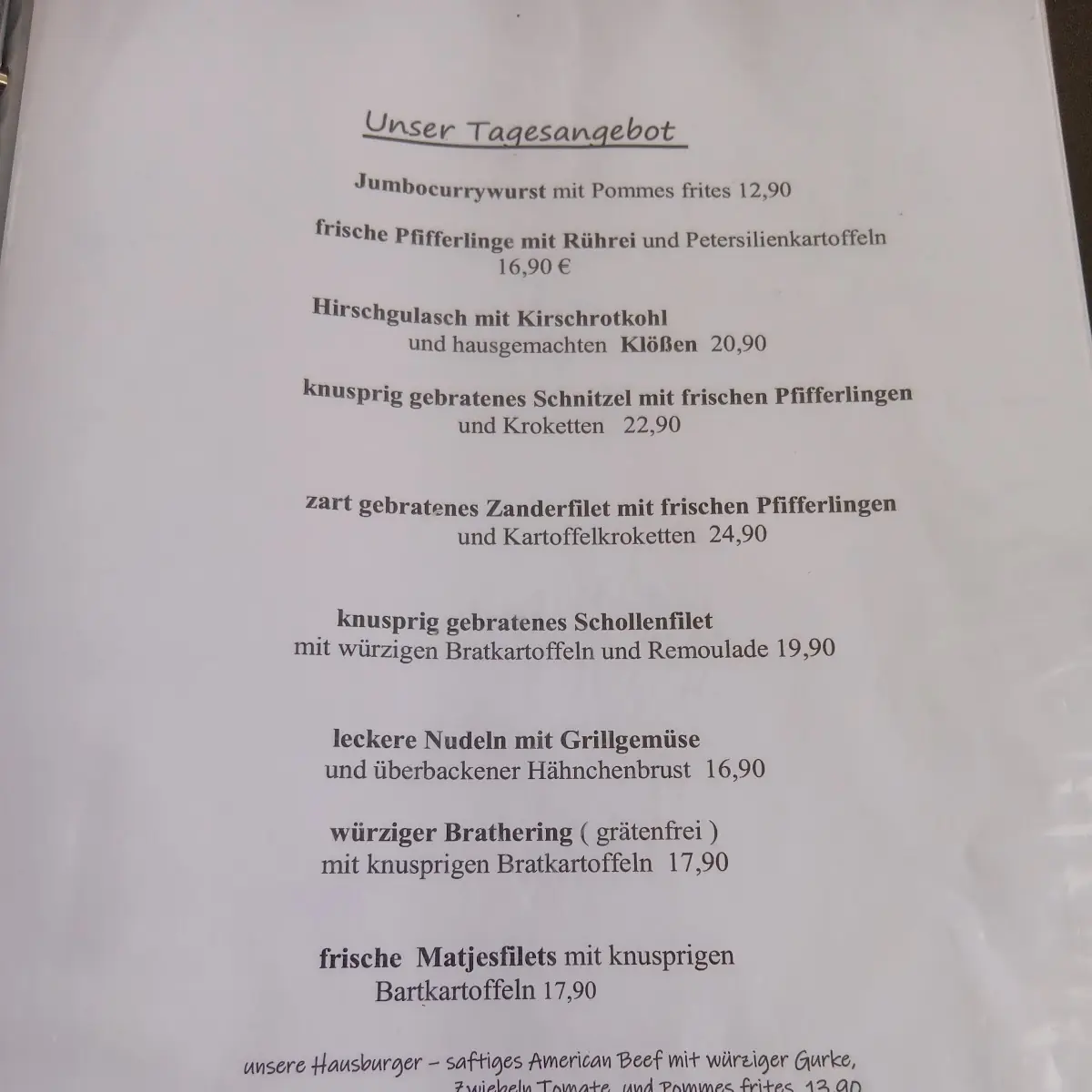 Speisekarte photo 2