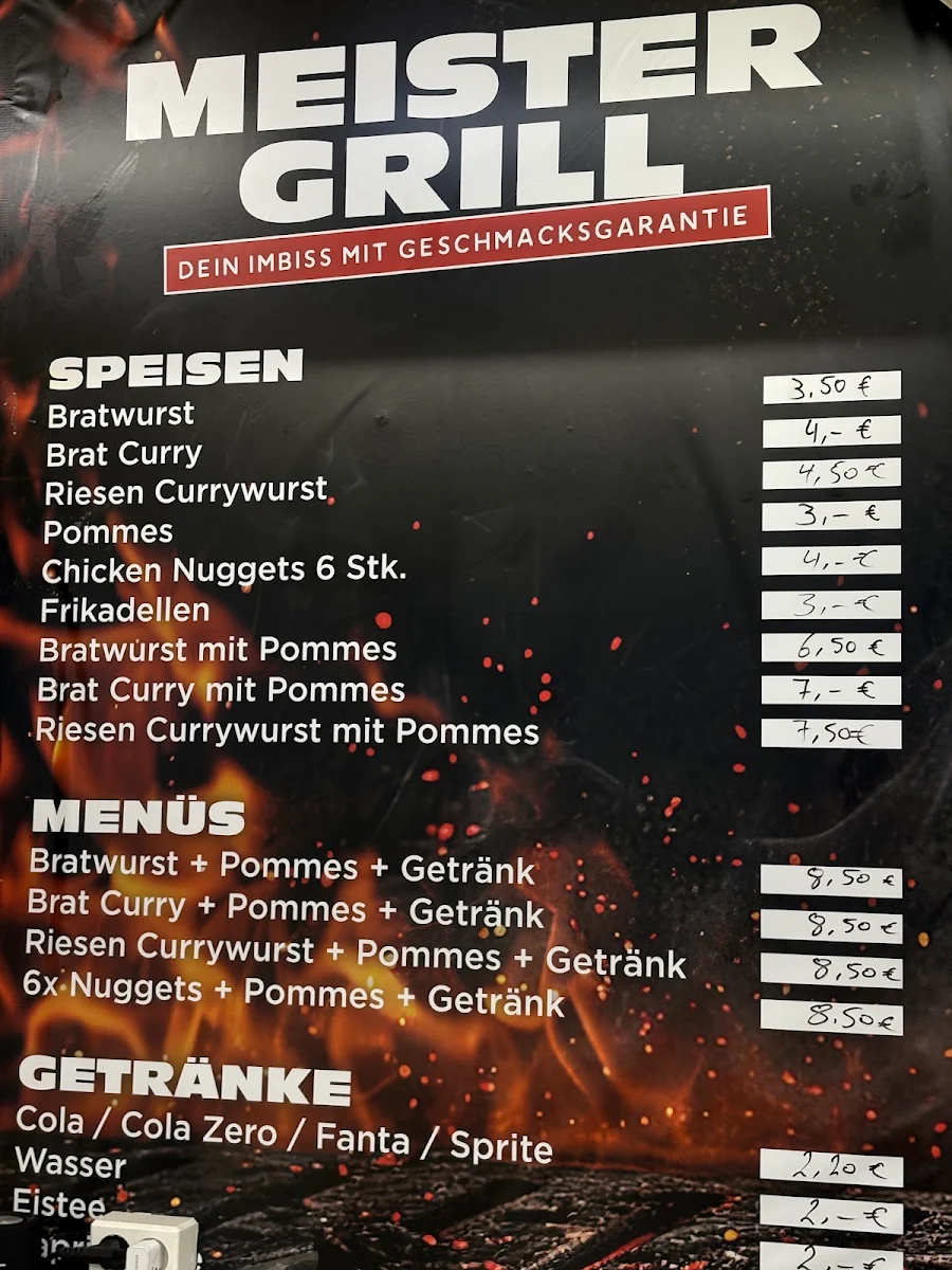 Speisekarte, Meister Grill