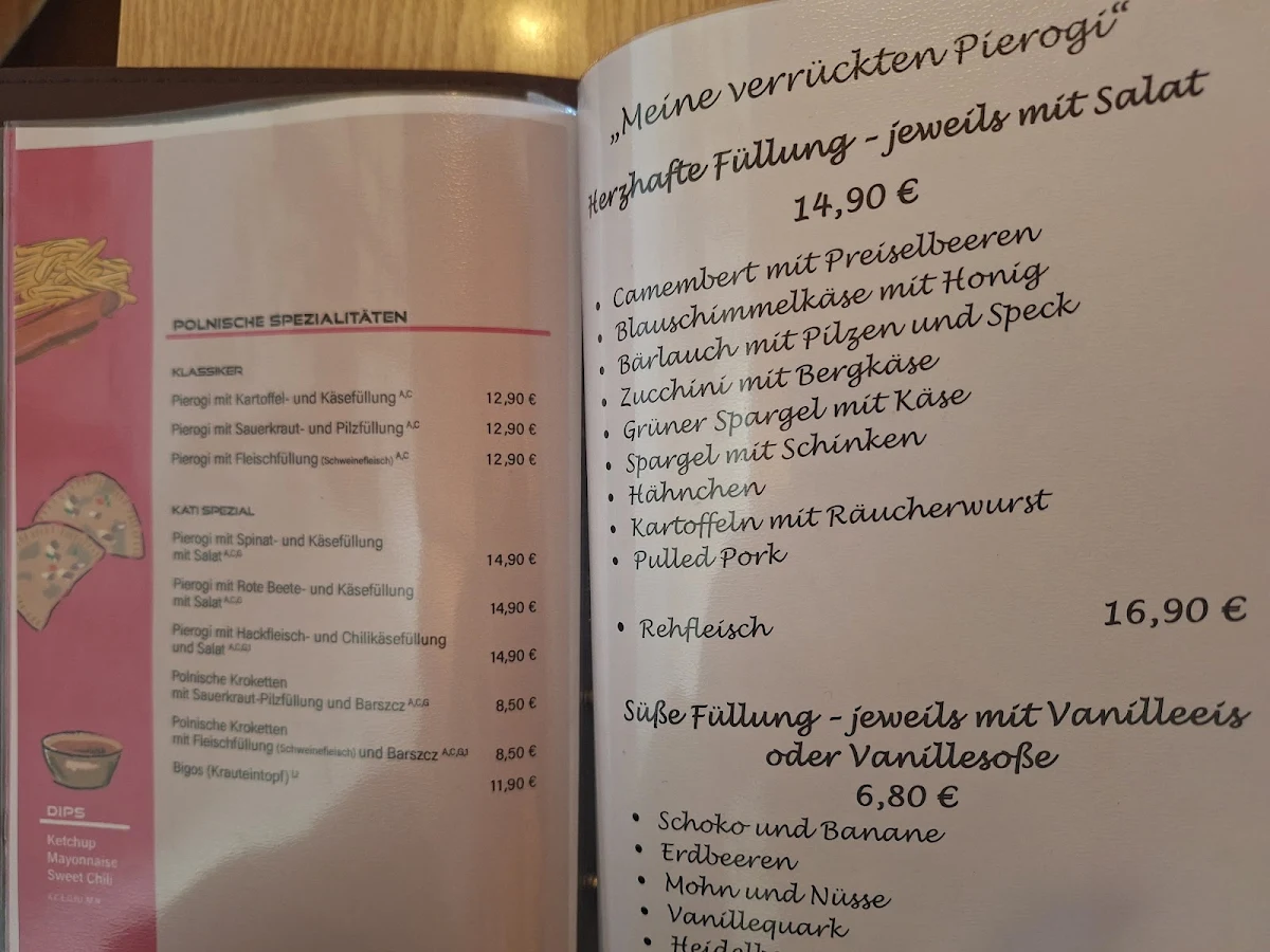Speisekarte, Gasthaus Hirsch-bei Kati