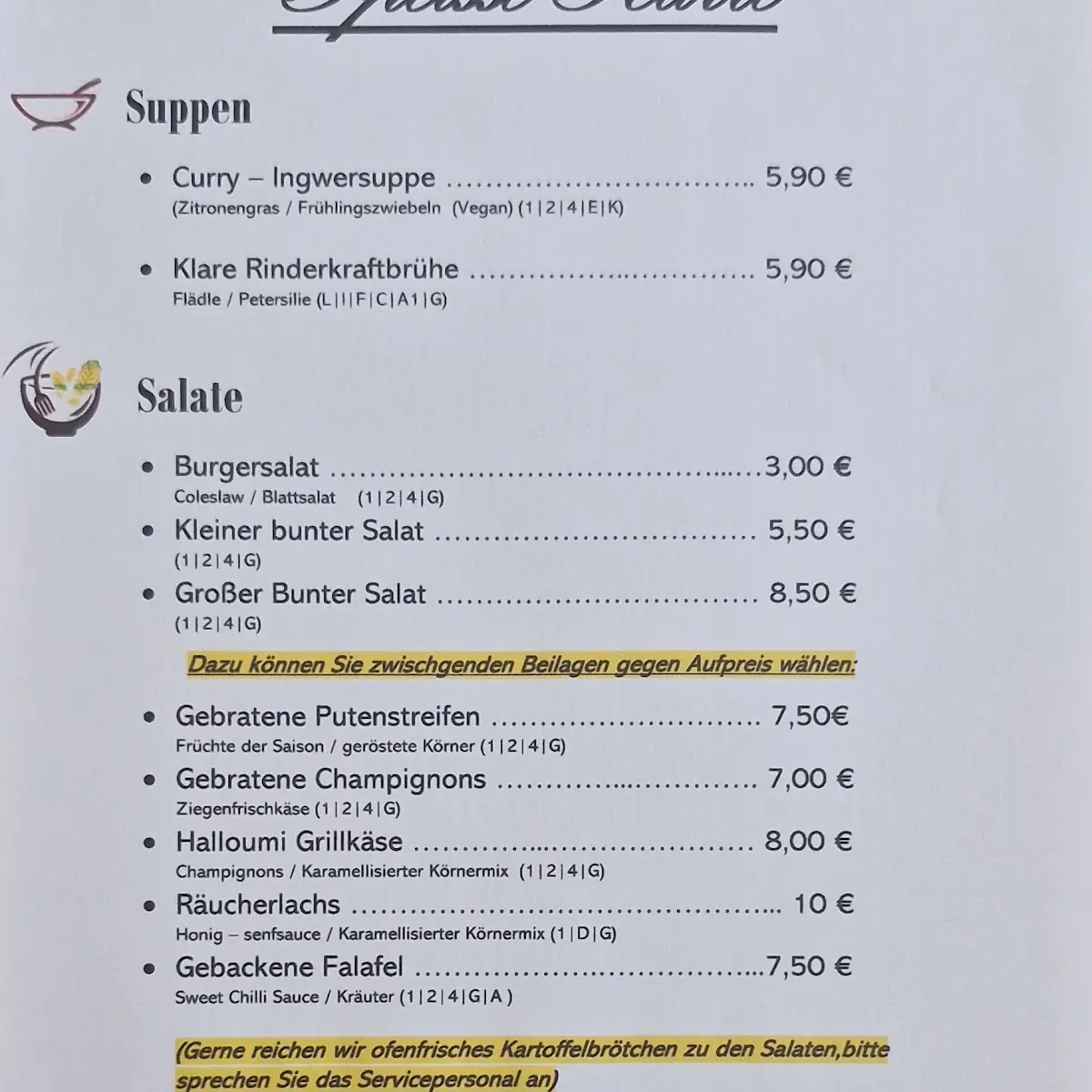 Speisekarte photo 1