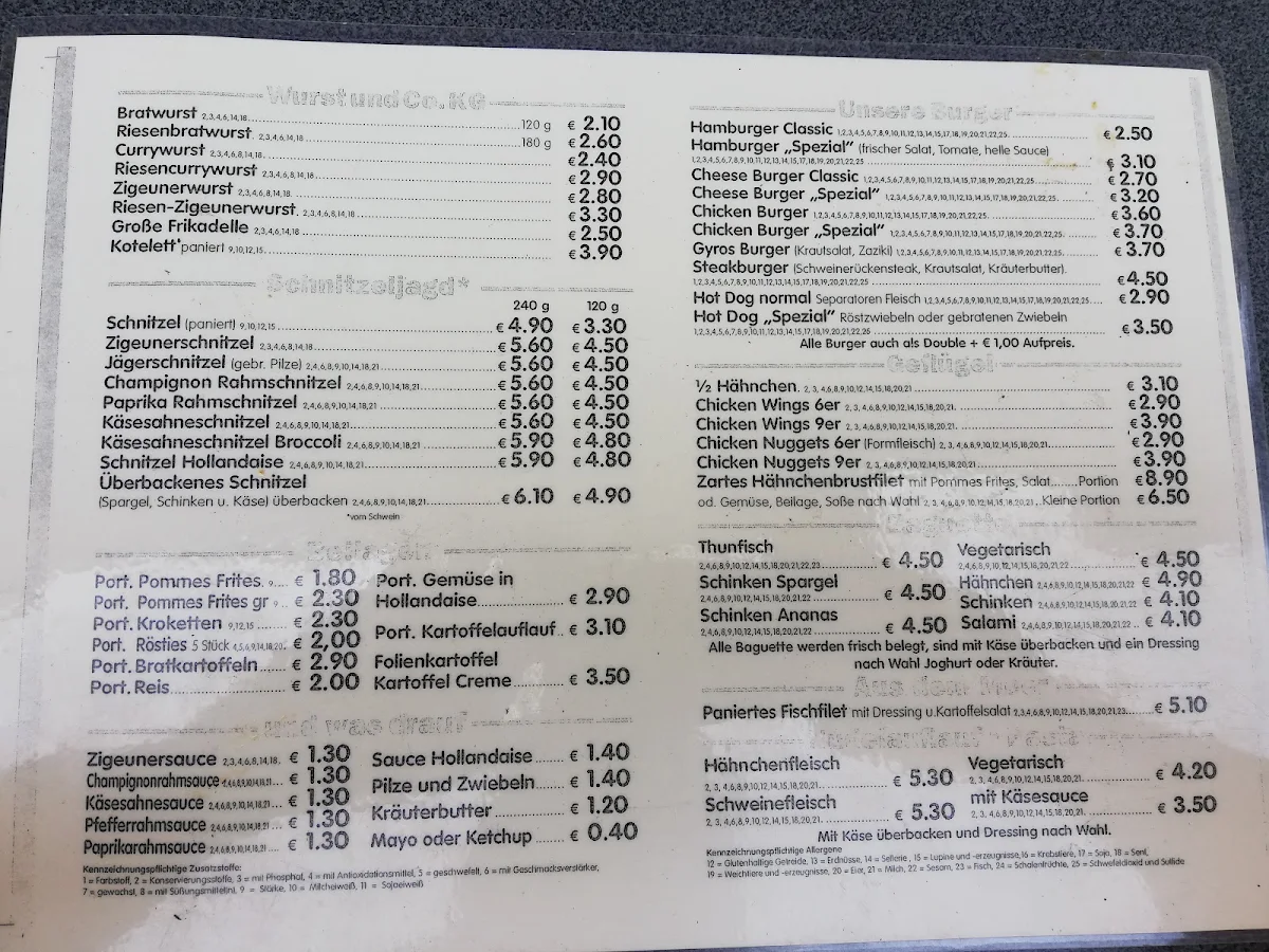 Speisekarte, City-Grill