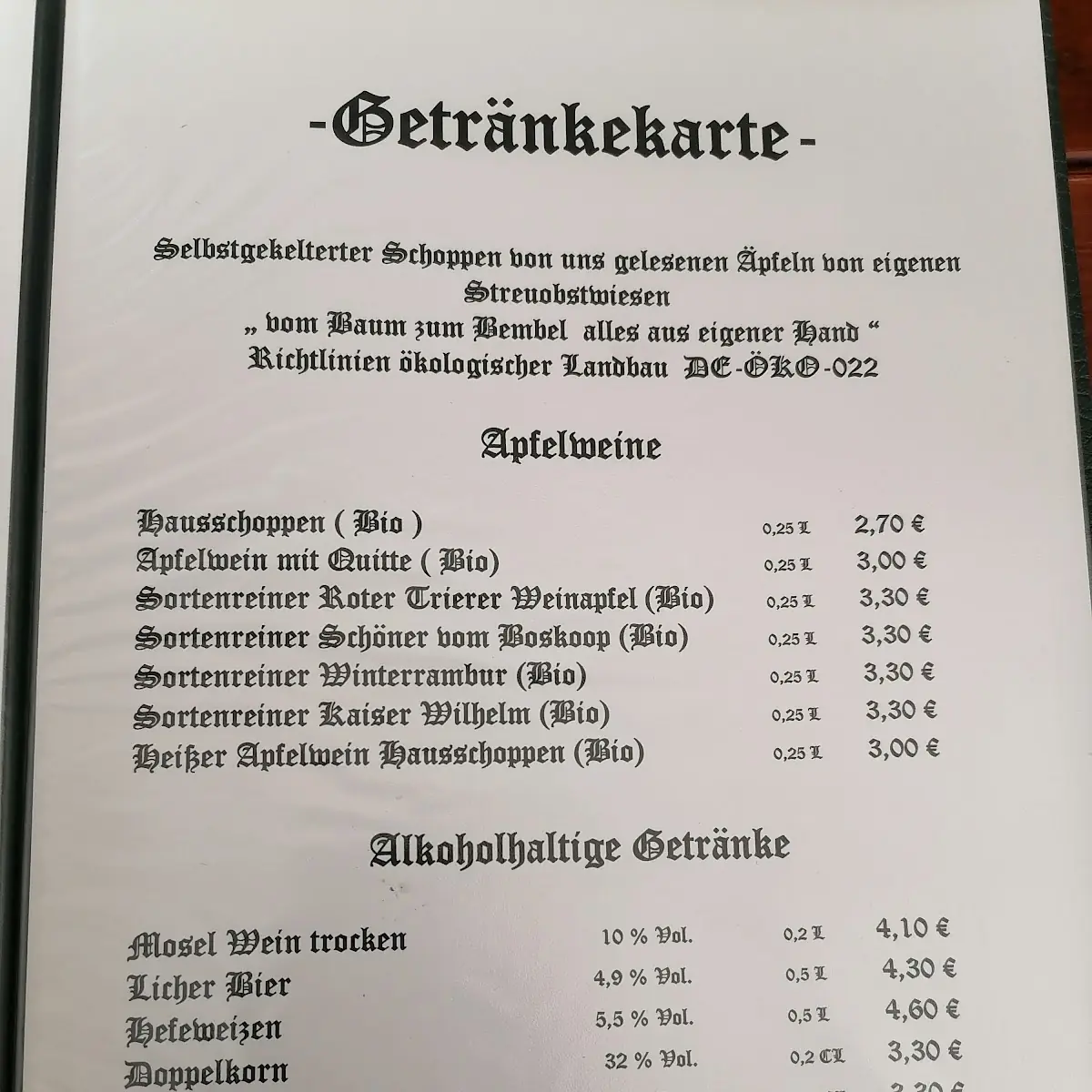 Speisekarte photo 1