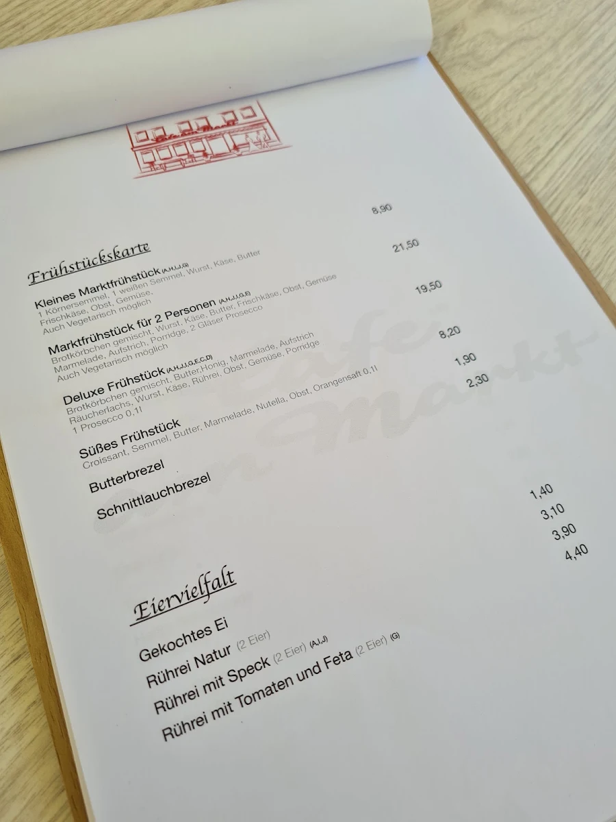 Speisekarte, Café - Restaurant am Markt Illertissen