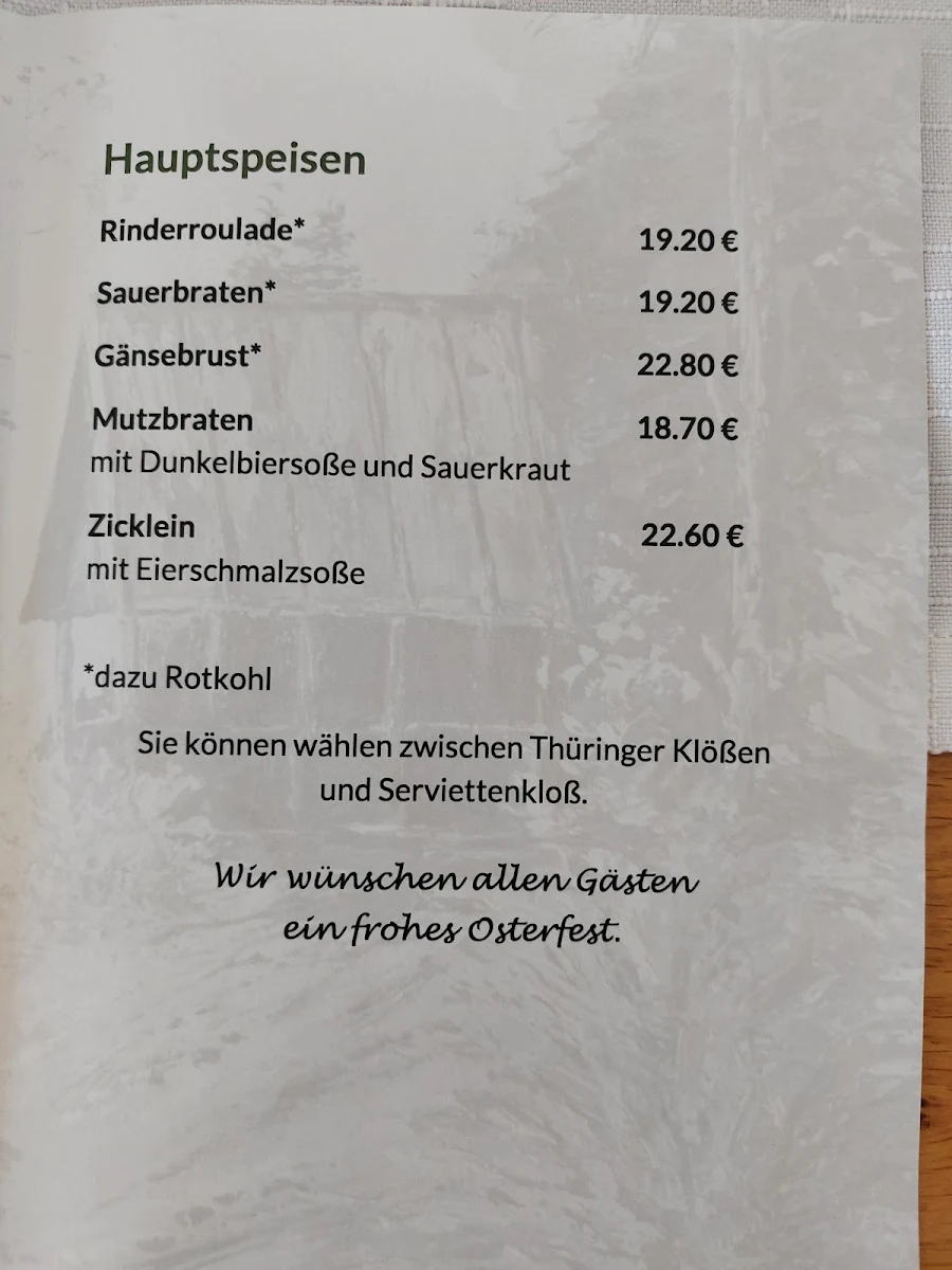 Speisekarte, Triniushütte“Rooftop-Frankenblick“