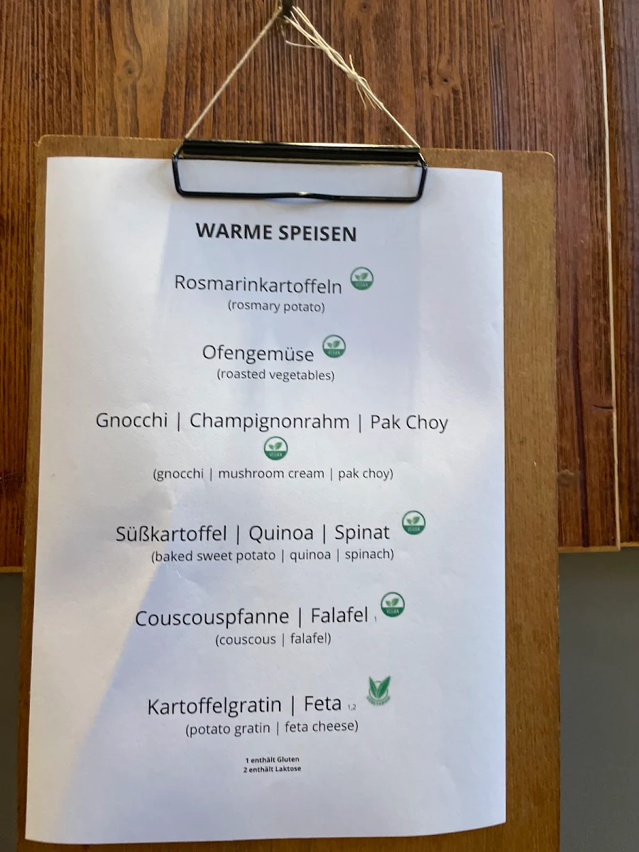 Speisekarte, Alte Turnhalle Berlin