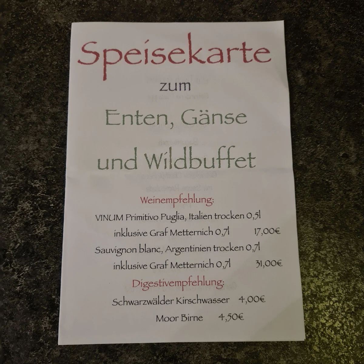 Speisekarte photo 5