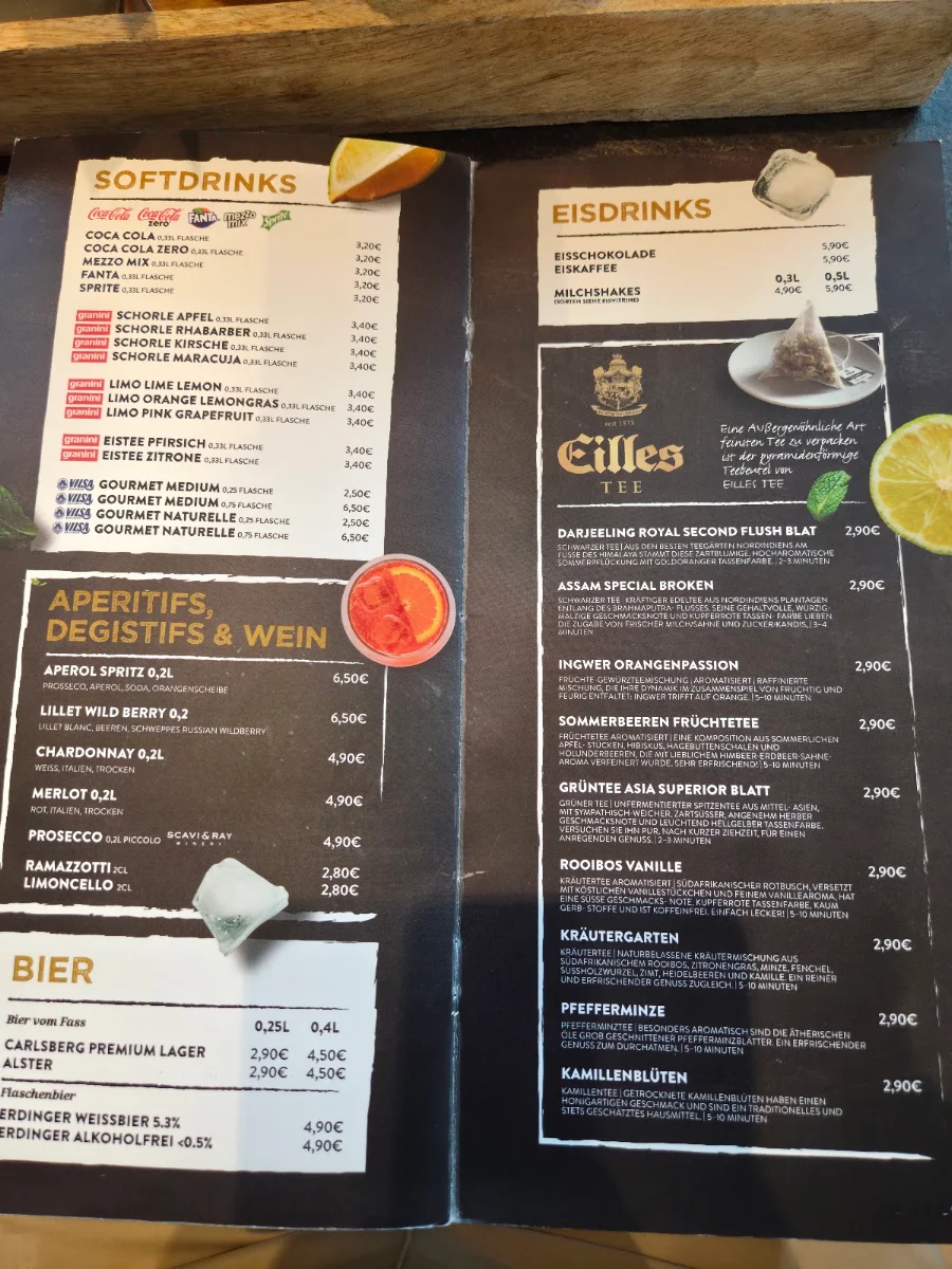 Speisekarte, P10 Restaurant - Cafe