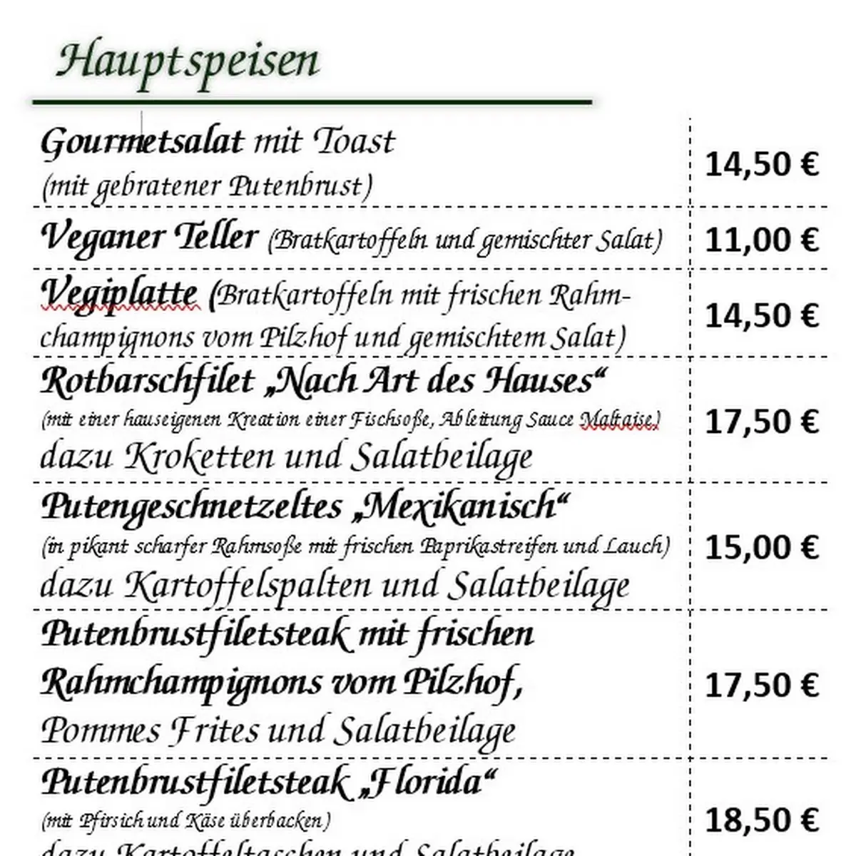 Speisekarte photo 2