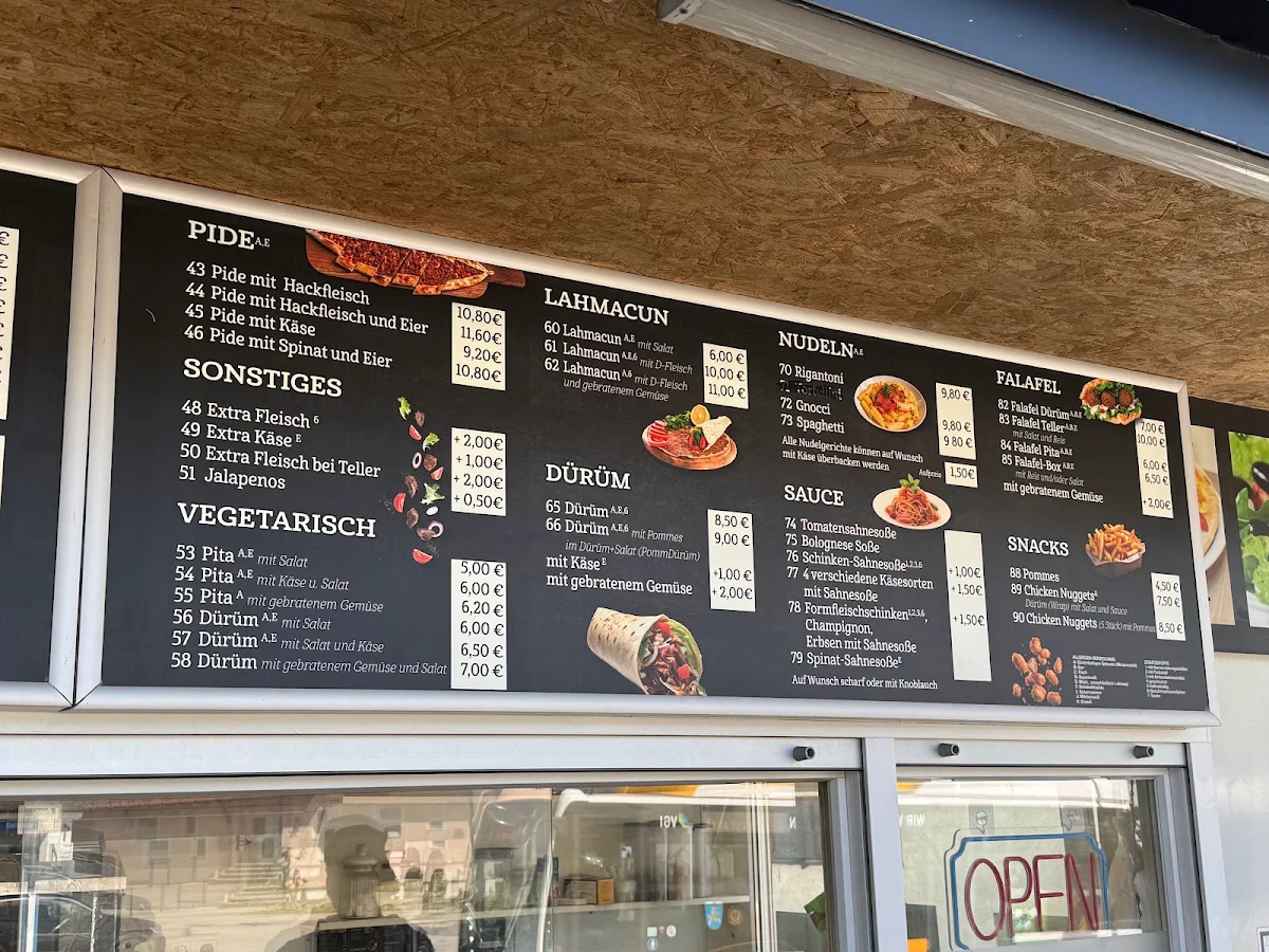 Speisekarte, A9 Foodpoint Pizza-Drehspiess-Pasta