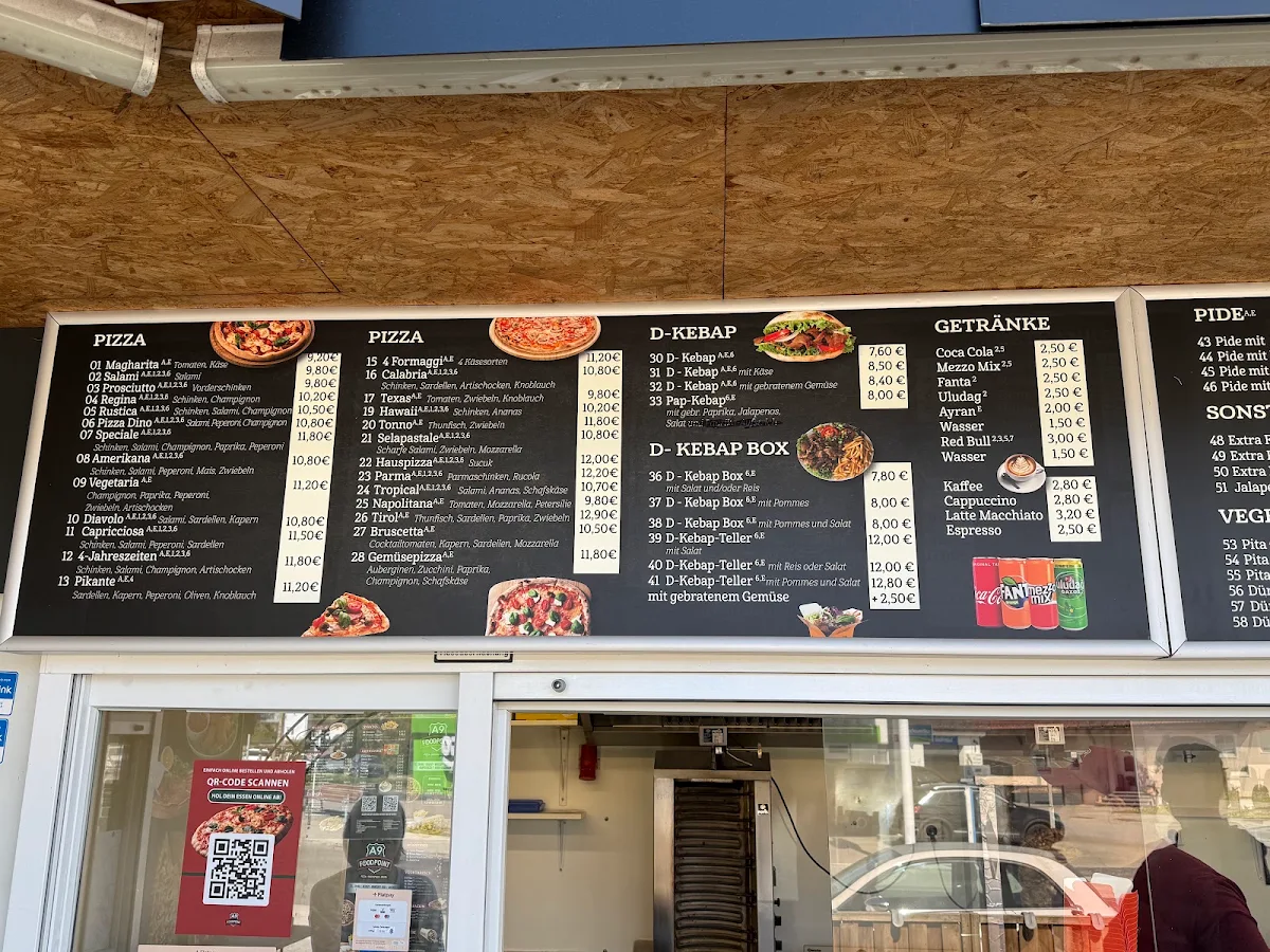 Speisekarte, A9 Foodpoint Pizza-Drehspiess-Pasta