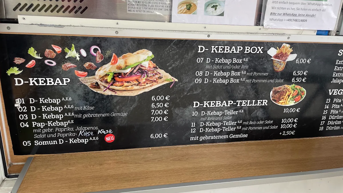 Speisekarte, A9 Foodpoint Pizza-Drehspiess-Pasta