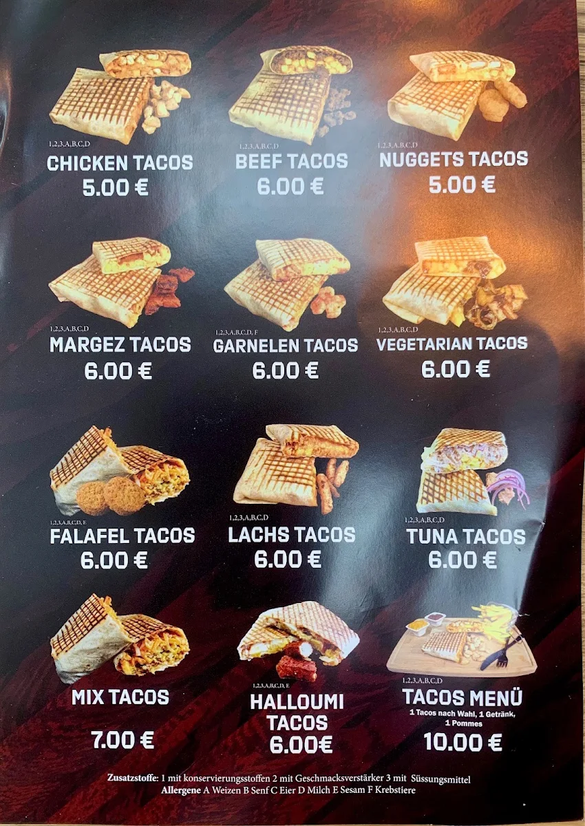 Speisekarte, Zoros Tacos