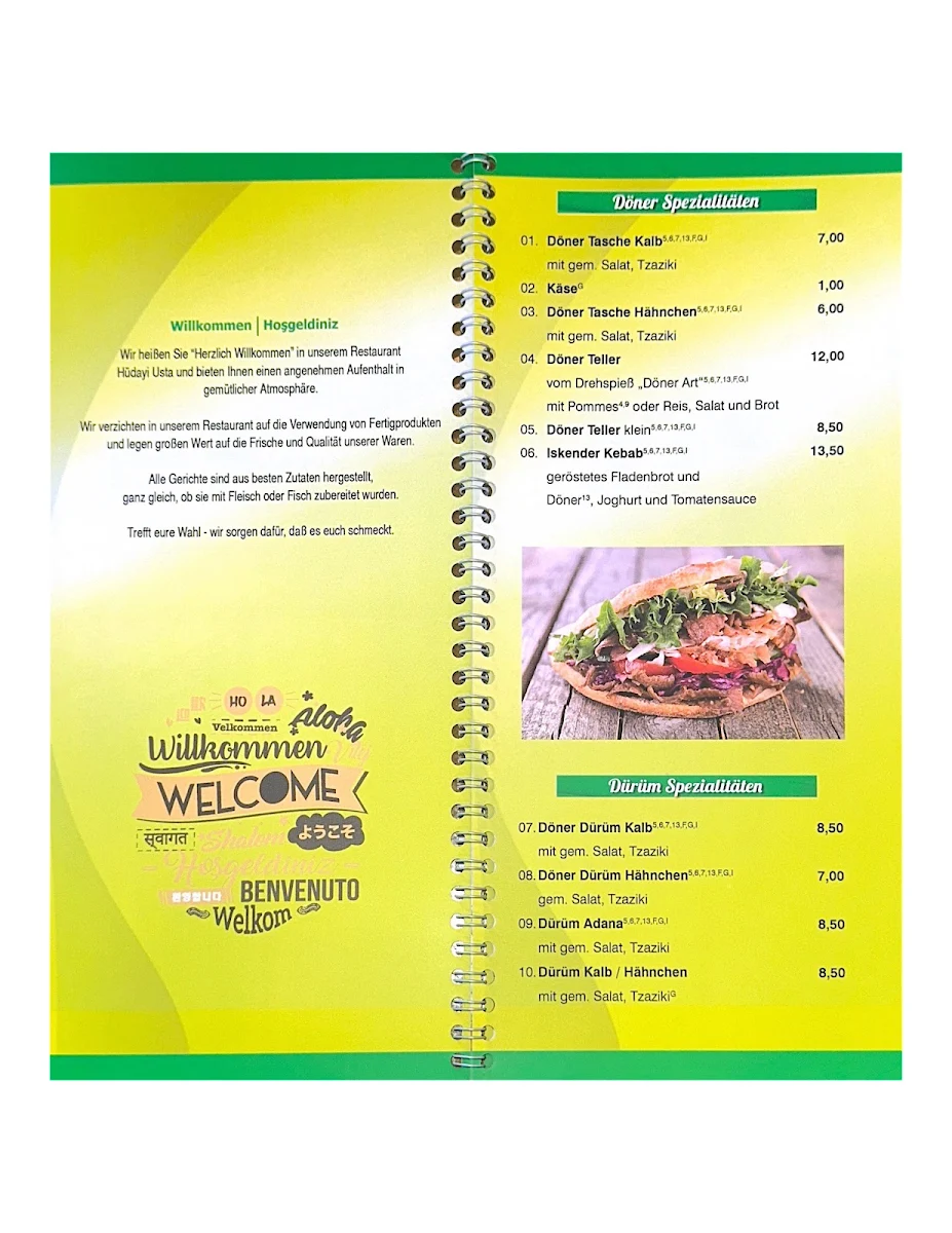 Speisekarte, Urfa Grill