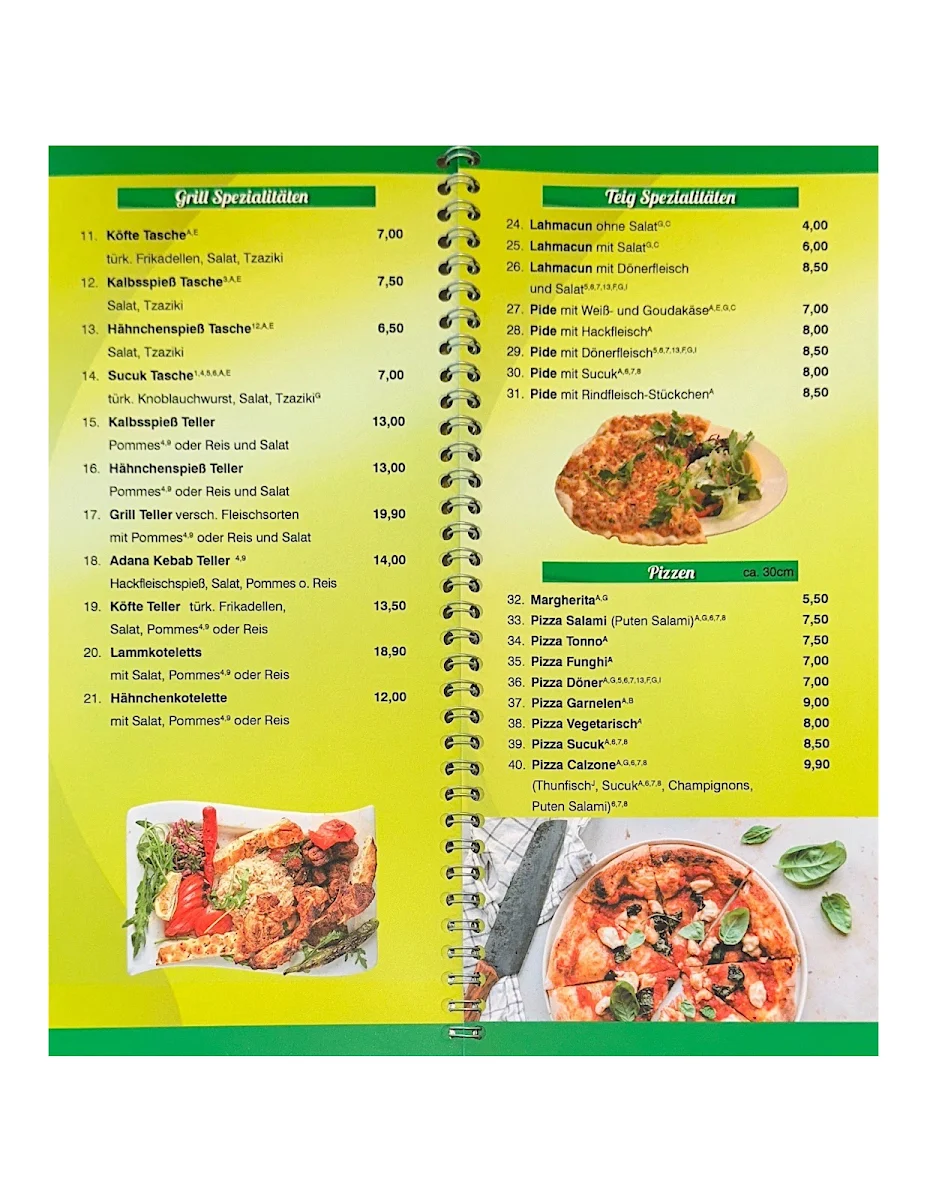 Speisekarte, Urfa Grill