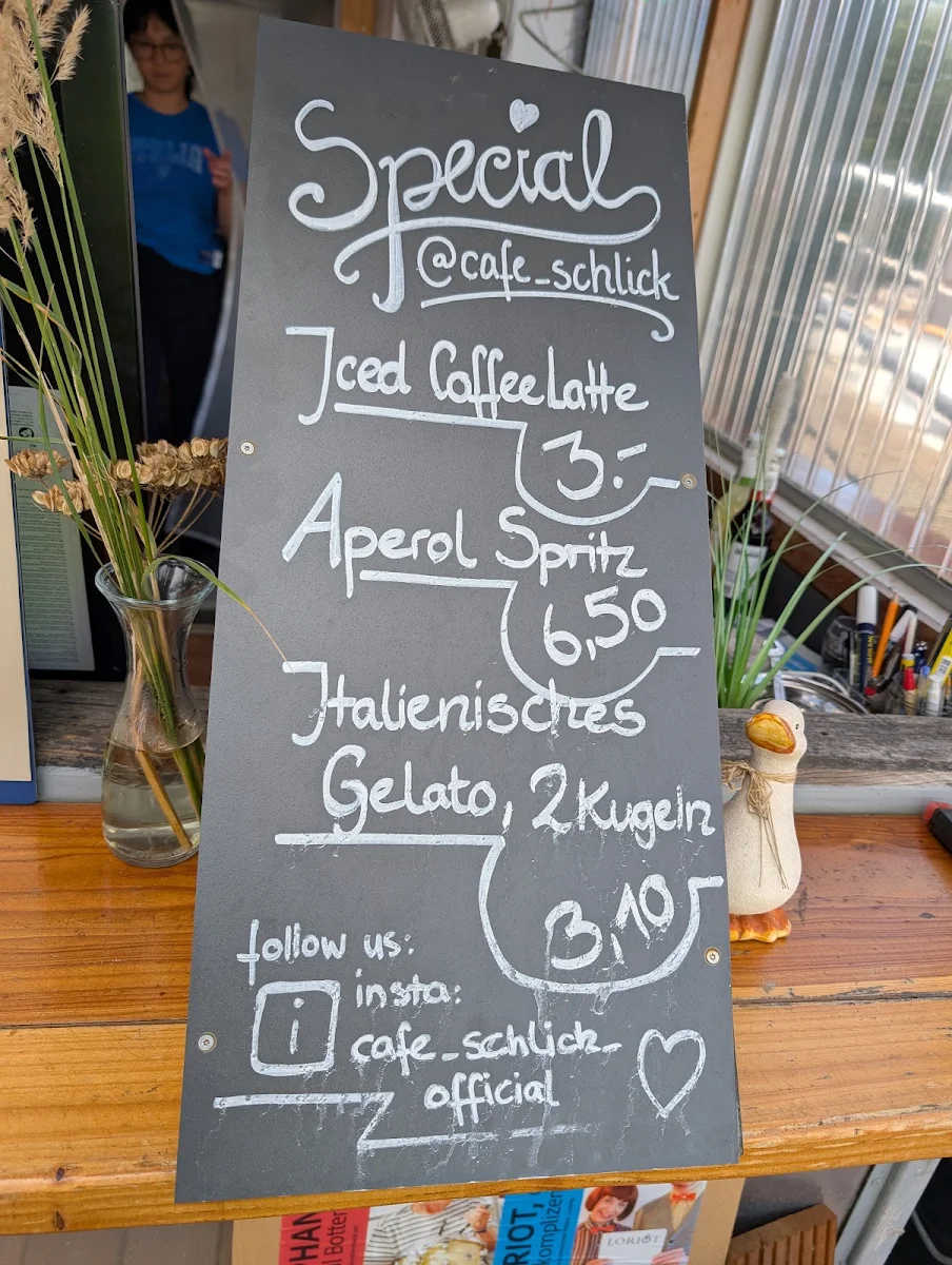 Speisekarte, Cafe Schlick