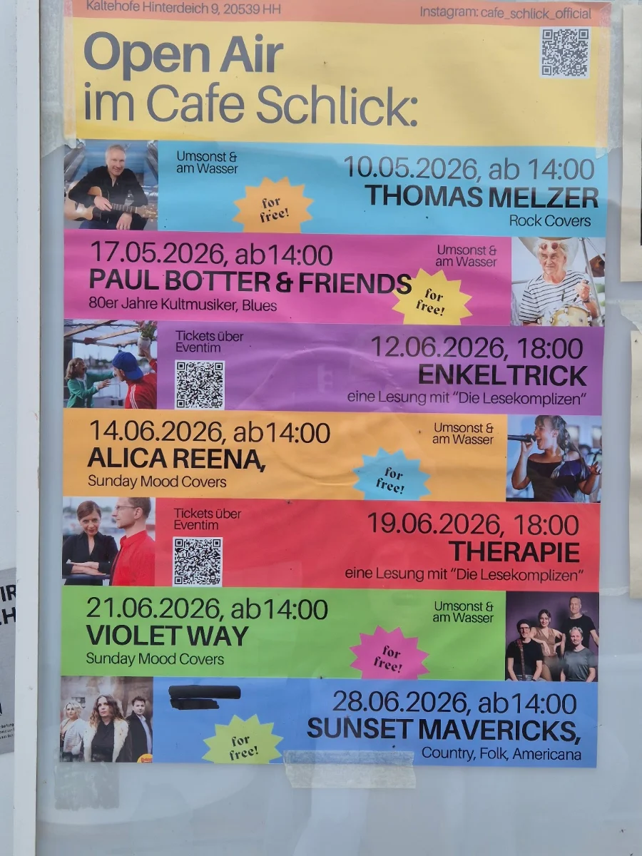Speisekarte, Cafe Schlick