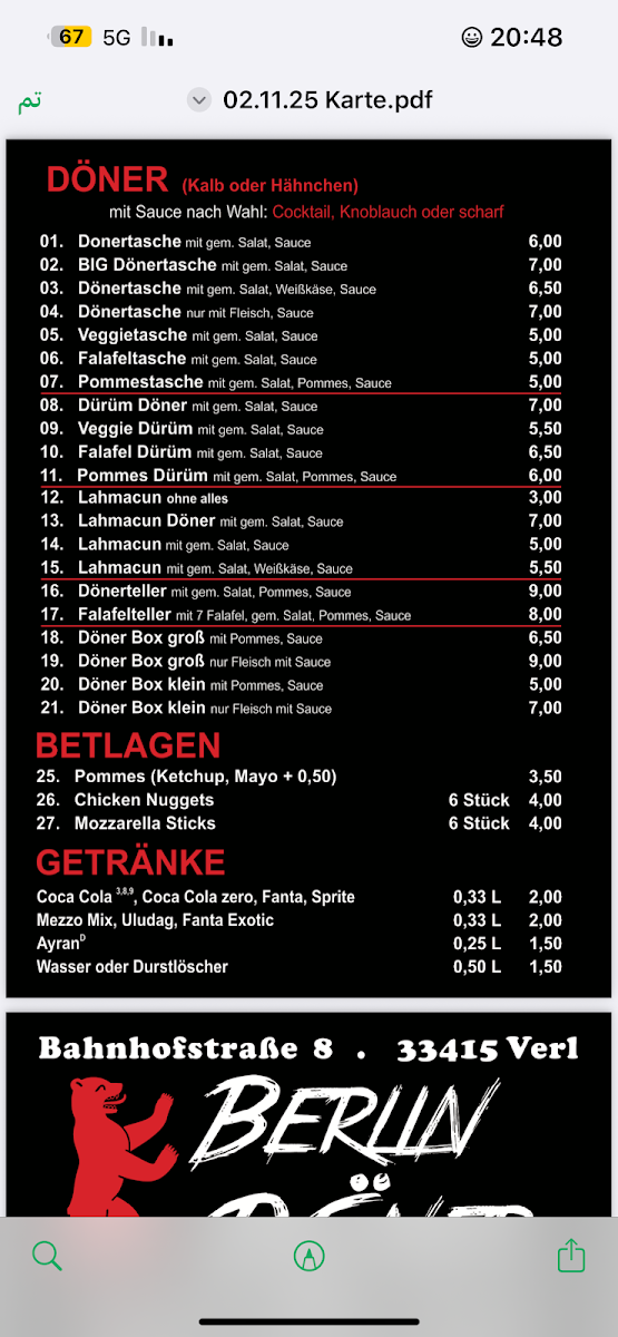 Speisekarte photo 1