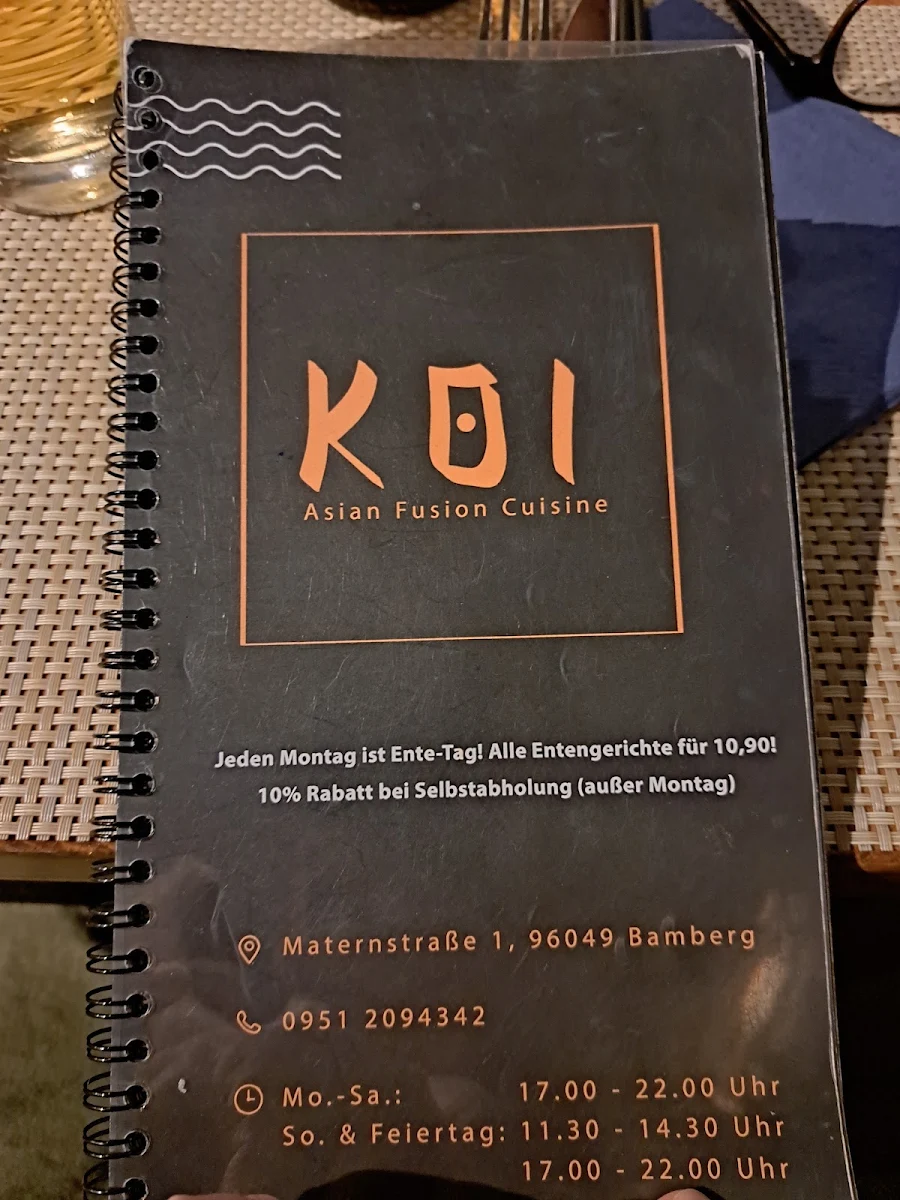 Speisekarte, Koi