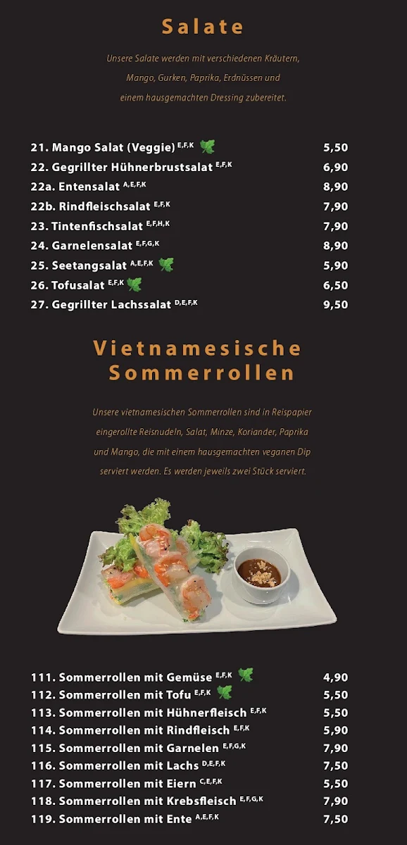 Speisekarte, Koi