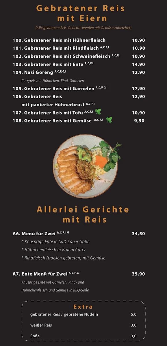 Speisekarte, Koi