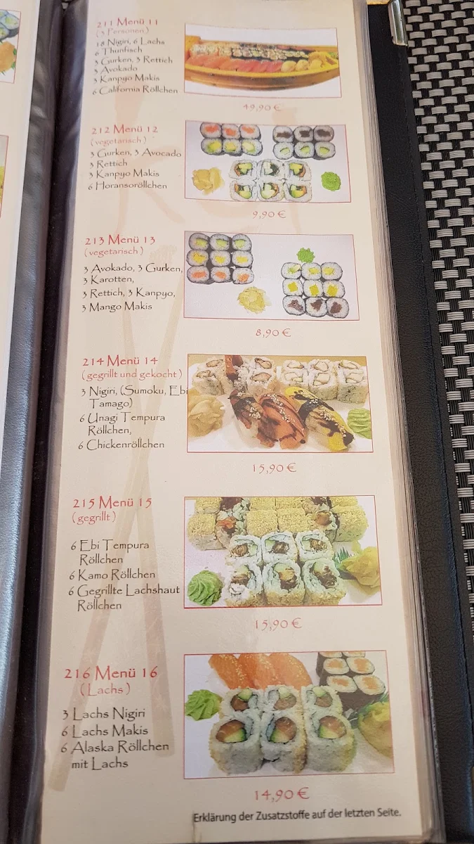 Speisekarte, Koi