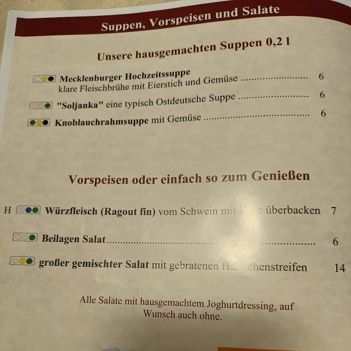 Speisekarte photo 2