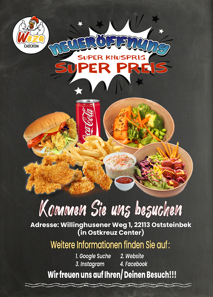Speisekarte, Weza Chicken Oststeinbek
