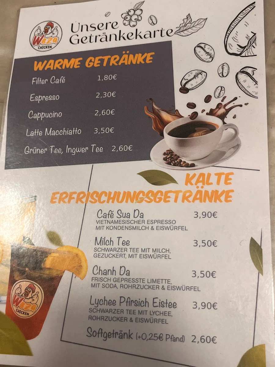 Speisekarte, Weza Chicken Oststeinbek
