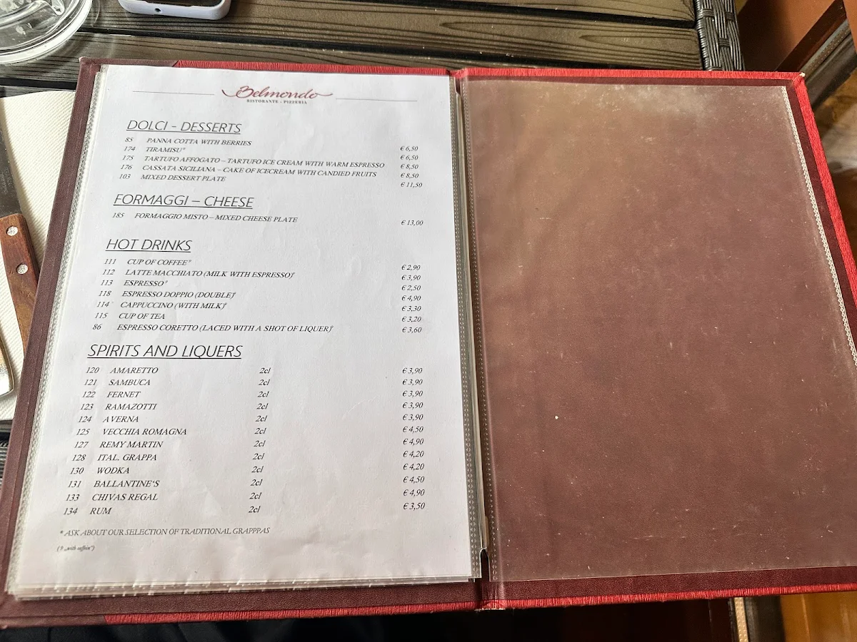 Speisekarte, Belmondo