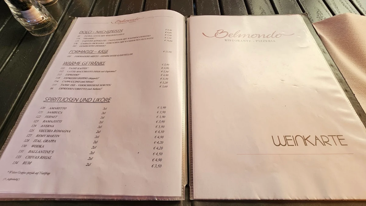 Speisekarte, Belmondo