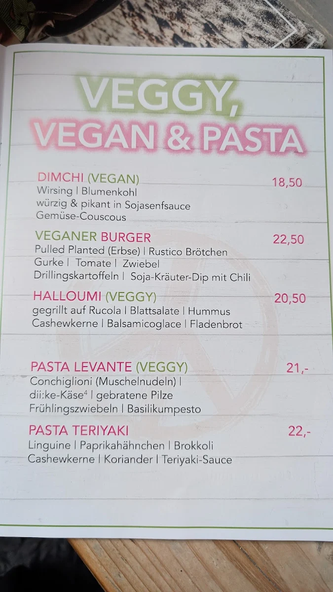 Speisekarte, Restaurant dii:ke